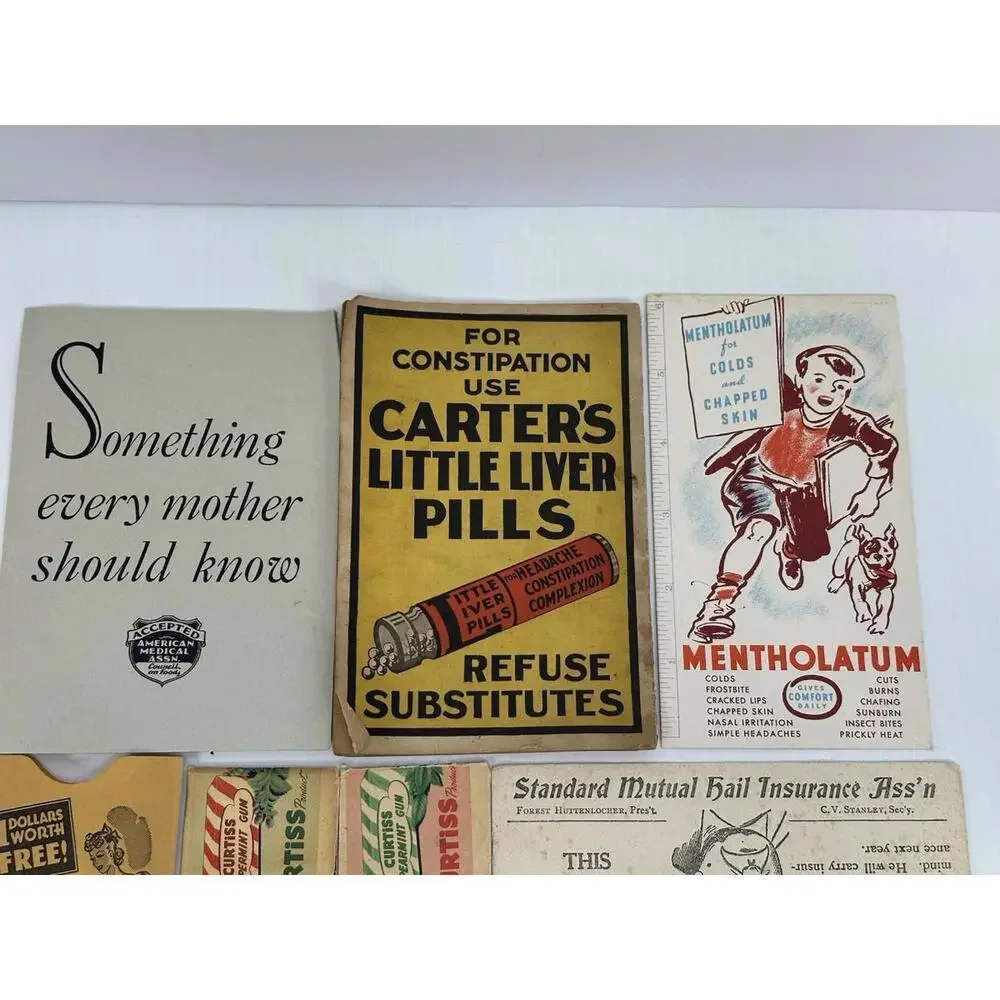 VTG Ephemera Lot Copacabana Queen Mary Carters‎ Little Liver Pills Copper Plate